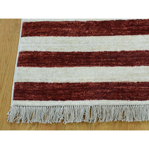 2'5"x4' Hand Knotted Pure Wool Peshawar American Flag Wall Hanging Rug FWR294372