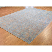 Load image into Gallery viewer, 8&#39;10&quot;x12&#39;2&quot; Water Dripping Design Silk With Textured Wool Hand Knotted Oriental Rug FWR294462