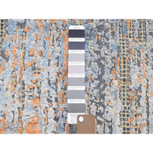 Load image into Gallery viewer, 8&#39;10&quot;x12&#39;2&quot; Water Dripping Design Silk With Textured Wool Hand Knotted Oriental Rug FWR294462