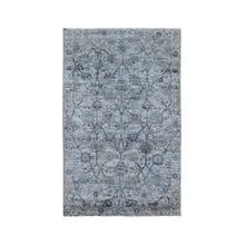 Load image into Gallery viewer, 3&#39;x5&#39;2&quot; Ivory Silk With Textured Wool Tabriz Hand Knotted Oriental Rug FWR296760