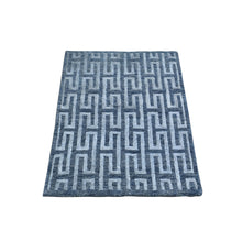 Load image into Gallery viewer, 2&#39;x2&#39;10&quot; Silver Blue Wool and Silk Modern Hand Knotted Oriental Rug FWR297618