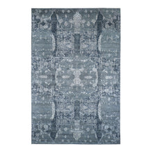 Load image into Gallery viewer, 6&#39;1&quot;x9&#39;3&quot; Gray Wool And Pure Silk Jewellery Design Hand Knotted Oriental Rug FWR299682