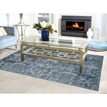 Load image into Gallery viewer, 6&#39;1&quot;x9&#39;3&quot; Gray Wool And Pure Silk Jewellery Design Hand Knotted Oriental Rug FWR299682