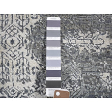 Load image into Gallery viewer, 6&#39;1&quot;x9&#39;3&quot; Gray Wool And Pure Silk Jewellery Design Hand Knotted Oriental Rug FWR299682