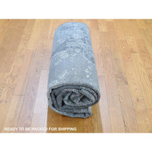 Load image into Gallery viewer, 6&#39;1&quot;x9&#39;3&quot; Gray Wool And Pure Silk Jewellery Design Hand Knotted Oriental Rug FWR299682