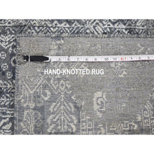 Load image into Gallery viewer, 6&#39;1&quot;x9&#39;3&quot; Gray Wool And Pure Silk Jewellery Design Hand Knotted Oriental Rug FWR299682