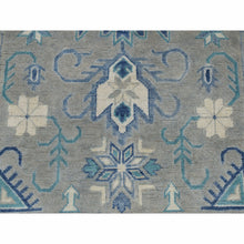 Load image into Gallery viewer, 3&#39;2&quot;x5&#39; Gray Vintage Look Kazak Pure Wool Hand-Knotted Oriental Rug FWR301332