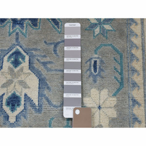 3'2"x5' Gray Vintage Look Kazak Pure Wool Hand-Knotted Oriental Rug FWR301332