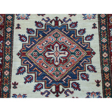 Load image into Gallery viewer, 2&#39;9&quot;x19&#39; Ivory Super Kazak Geometric Design XL Runner Pure Wool Hand-Knotted Oriental Rug FWR303876