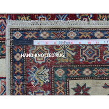 Load image into Gallery viewer, 2&#39;9&quot;x19&#39; Ivory Super Kazak Geometric Design XL Runner Pure Wool Hand-Knotted Oriental Rug FWR303876