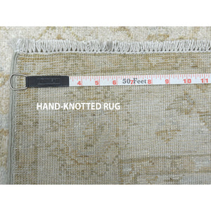 2'8"x15'9" White Wash Peshawar Pure Wool Hand-Knotted Oriental XL Runner Rug FWR304752
