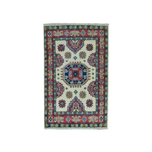 Load image into Gallery viewer, 2&#39;x2&#39;10&quot; Ivory Geometric Design Kazak Pure Wool Hand-Knotted Oriental Rug FWR305100