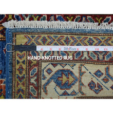 Load image into Gallery viewer, 2&#39;9&quot;x4&#39;2&quot; Blue Super Kazak Pure Wool Geometric Design Hand-Knotted Oriental Rug FWR305346