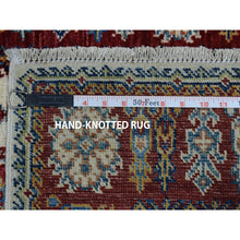 Load image into Gallery viewer, 2&#39;8&quot;x4&#39;7&quot; Ivory Super Kazak Pure Wool Geometric Design Hand-Knotted Oriental Rug FWR305358