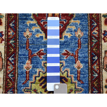 Load image into Gallery viewer, 2&#39;x3&#39;6&quot; Blue Super Kazak Pure Wool Geometric Design Hand-Knotted Oriental Rug FWR305478