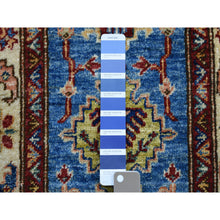 Load image into Gallery viewer, 2&#39;x3&#39;6&quot; Blue Super Kazak Pure Wool Geometric Design Hand-Knotted Oriental Rug FWR305490