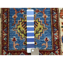 Load image into Gallery viewer, 2&#39;x3&#39;1&quot; Blue Super Kazak Geometric Design Pure Wool Hand-Knotted Oriental Rug FWR306162