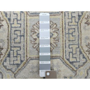 2'9"x9'2" White Wash Peshawar Pure Wool Hand-Knotted Runner Oriental Rug FWR306756