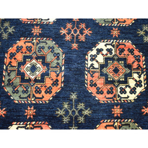 5'x6'3" Afghan Ersari Elephant Feet Design Pure Wool Hand-Knotted Oriental Rug FWR307830