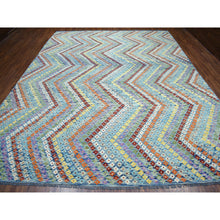 Load image into Gallery viewer, 10&#39;2&quot;x13&#39;4&quot; Colorful Afghan Kilim Pure Wool Hand Woven Oriental Rug FWR312540