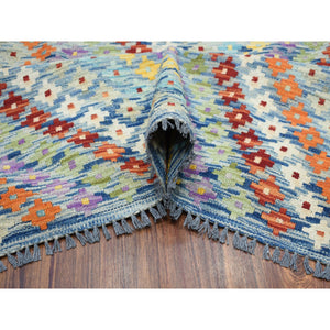 10'2"x13'4" Colorful Afghan Kilim Pure Wool Hand Woven Oriental Rug FWR312540