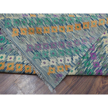 Load image into Gallery viewer, 9&#39;x12&#39;2&quot; Colorful Afghan Kilim Pure Wool Hand Woven Oriental Rug FWR313194