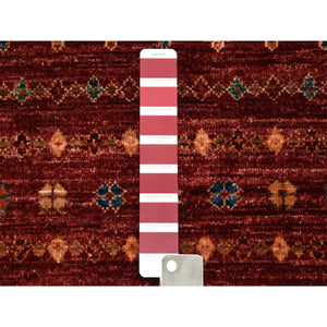9'3"x12'1" Khorjin Design Red Super Kazak Pure Wool Hand Knotted Oriental Rug FWR313452