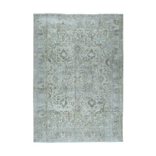 Load image into Gallery viewer, 6&#39;8&quot;x9&#39;6&quot; Beige Vintage Persian Tabriz Worn Pile Hand Knotted Oriental Rug FWR313626