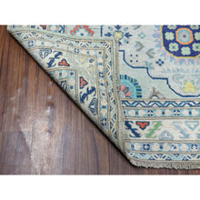 Load image into Gallery viewer, 5&#39;1&quot;x6&#39;6&quot; Colorful Gray Fusion Kazak Pure Wool Geometric Design Hand Knotted Oriental Rug FWR314400