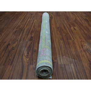 5'x6'6" Colorful Gray Fusion Kazak Pure Wool Geometric Design Hand Knotted Oriental Rug FWR314706