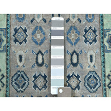 Load image into Gallery viewer, 2&#39;x2&#39;10&quot; Colorful Gray Fusion Kazak Pure Wool Geometric Design Hand Knotted Oriental Rug FWR315090