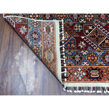 Load image into Gallery viewer, 5&#39;7&quot;x8&#39;4&quot; Ivory Khorjin Design Super Kazak Geometric Hand Knotted Pure Wool Oriental Rug FWR316584