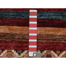 Load image into Gallery viewer, 2&#39;9&quot;x8&#39; Khorjin Design Runner Red Super Kazak Geometric Hand Knotted 100% Wool Oriental Rug FWR316662