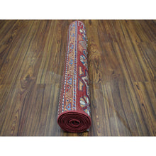Load image into Gallery viewer, 2&#39;9&quot;x8&#39; Khorjin Design Runner Red Super Kazak Geometric Hand Knotted 100% Wool Oriental Rug FWR316662