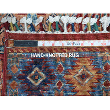 Load image into Gallery viewer, 2&#39;9&quot;x8&#39; Khorjin Design Runner Red Super Kazak Geometric Hand Knotted 100% Wool Oriental Rug FWR316662