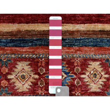 Load image into Gallery viewer, 2&#39;4&quot;x9&#39;7&quot; Khorjin Design Runner Red Super Kazak Geometric Hand Knotted 100% Wool Oriental Rug FWR316842
