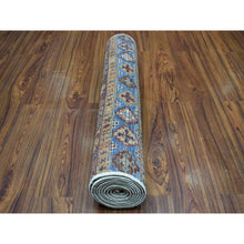 Load image into Gallery viewer, 2&#39;9&quot;x9&#39; Ivory Khorjin Design Runner Super Kazak Geometric Hand Knotted Pure Wool Oriental Rug FWR317190