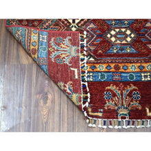 Load image into Gallery viewer, 2&#39;9&quot;x7&#39;10&quot; Red Khorjin Design Runner Super Kazak Pictorial Hand Knotted Oriental Rug FWR317634