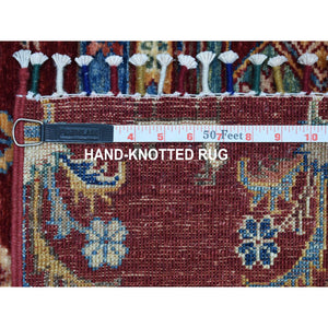 2'9"x7'10" Red Khorjin Design Runner Super Kazak Pictorial Hand Knotted Oriental Rug FWR317634