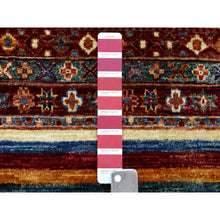 Load image into Gallery viewer, 3&#39;x8&#39; Red Khorjin Design Runner Super Kazak Geometric Pure Wool Hand Knotted Oriental Rug FWR317640