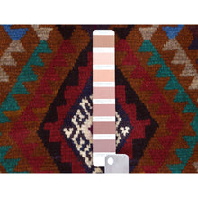 Load image into Gallery viewer, 3&#39;7&quot;x6&#39;1&quot; Brown Natural Dyes Geometric Design Colorful Afghan Baluch Hand Knotted 100% Wool Oriental Rug FWR318846