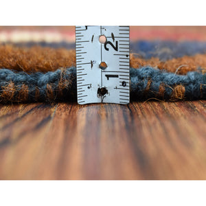 3'7"x6'1" Brown Natural Dyes Geometric Design Colorful Afghan Baluch Hand Knotted 100% Wool Oriental Rug FWR318846