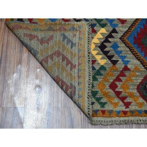 5'8"x7'6" Gray Tribal Design Colorful Afghan Baluch 100% Wool Hand Knotted Oriental Rug FWR318894