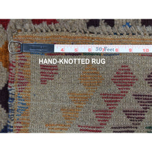 Load image into Gallery viewer, 5&#39;8&quot;x7&#39;6&quot; Gray Tribal Design Colorful Afghan Baluch 100% Wool Hand Knotted Oriental Rug FWR318894