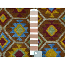 Load image into Gallery viewer, 3&#39;6&quot;x5&#39;9&quot; Brown Tribal Design Colorful Afghan Baluch Pure Wool Hand Knotted Oriental Rug FWR318966