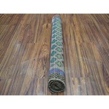 Load image into Gallery viewer, 3&#39;4&quot;x4&#39;9&quot; Gray Hand Knotted Colorful Afghan Baluch All Over Design Pure Wool Oriental Rug FWR319002