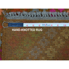 Load image into Gallery viewer, 3&#39;3&quot;x4&#39;10&quot; Brown Colorful Afghan Baluch All Over Design Hand Knotted Pure Wool Oriental Rug FWR319062