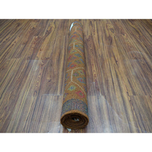 4'x6' Brown Colorful Afghan Baluch Tribal Design Hand Knotted 100% Wool Oriental Rug FWR319098