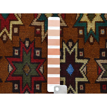 Load image into Gallery viewer, 4&#39;1&quot;x6&#39;1&quot; Brown Hand Knotted Colorful Afghan Baluch Tribal Design Pure Wool Oriental Rug FWR319116