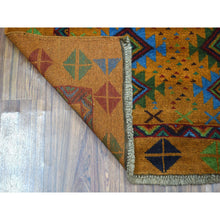 Load image into Gallery viewer, 4&#39;x6&#39;1&quot; Natural Dyes Colorful Afghan Baluch Geometric Design Hand Knotted Pure Wool Oriental Rug FWR319128